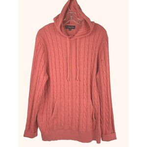 Brooks Brothers Coral Cable Knit Hoodie Sweater